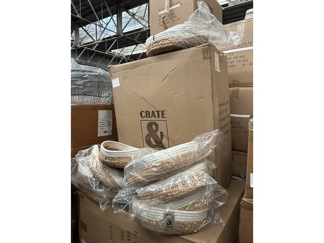 Ca. 34x set van 2 manden katoen diameter 30 en 33 cm crate & cargo - afbeelding 5 van  5