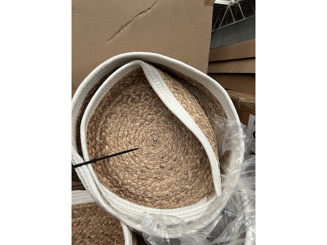 Ca. 34x set van 2 manden katoen diameter 30 en 33 cm crate & cargo - afbeelding 2 van  5