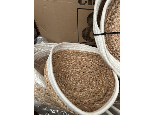 Ca. 34x set van 2 manden katoen diameter 30 en 33 cm crate & cargo - afbeelding 3 van  5