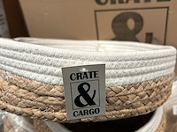 Ca. 34x set van 2 manden katoen diameter 30 en 33 cm crate & cargo - afbeelding 4 van  5