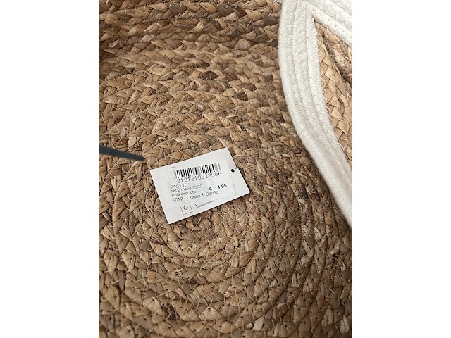 Ca. 34x set van 2 manden katoen diameter 30 en 33 cm crate & cargo - afbeelding 5 van  5