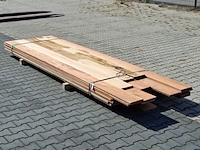 Ca. 34x vlonder/gevel plank, tropisch hardhout | 21x185 mm - afbeelding 2 van  5