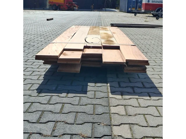 Ca. 34x vlonder/gevel plank, tropisch hardhout | 21x185 mm - afbeelding 3 van  5