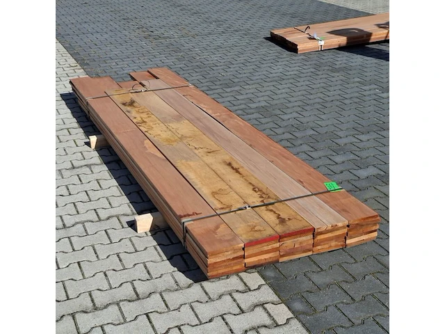 Ca. 34x vlonder/gevel plank, tropisch hardhout | 21x185 mm - afbeelding 5 van  5