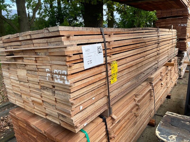 Ca. 35x angelim pedra beschoeiingsplanken, 20x150mm, lengte 400cm - afbeelding 2 van  3