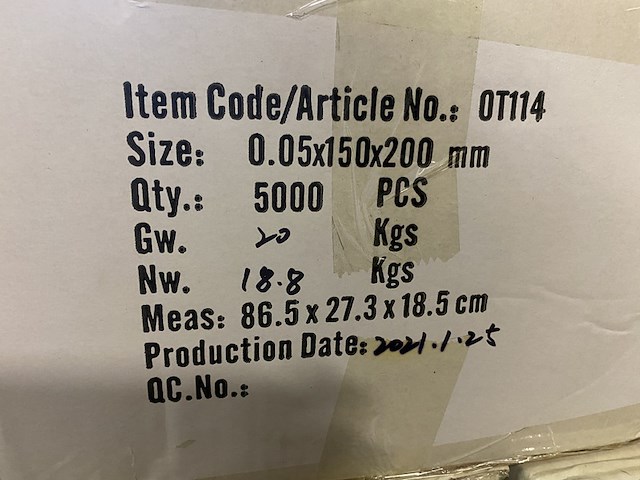 Ca. 35x doosjes a 1000 stuks gripzakjes 150x200mm - afbeelding 3 van  3