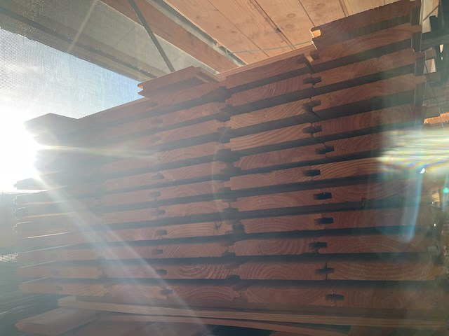 Ca. 35x douglas blokhut profiel, 26x175mm, lengte 500cm - afbeelding 3 van  3