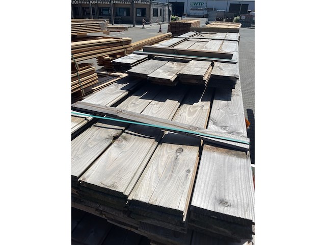 Ca. 35x douglas blokhutprofiel, 28x175mm, lengte 13/300cm, 22/500cm - afbeelding 1 van  3