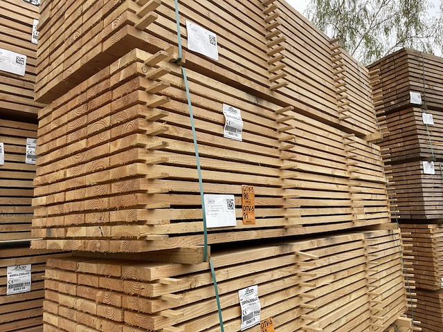 Ca. 35x douglas planken fijnbezaagd, 43x200cm, lengte 300cm - afbeelding 4 van  4