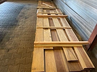 Ca. 35x guyana ipé planken geschaafd country grade, 18x190mm, lengte 1/250cm, 10/300cm, 6/350cm, 10/400cm, 1/450cm, 5/500cm, 2/550cm