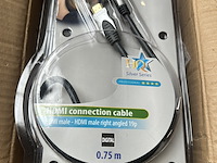 Ca. 35x kabel hdmi male - hdmi male right angled 19p, hq silver series - afbeelding 1 van  4