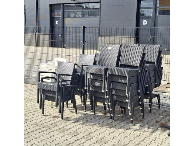 Ca. 35x terrasstoel, zwart - afbeelding 2 van  7