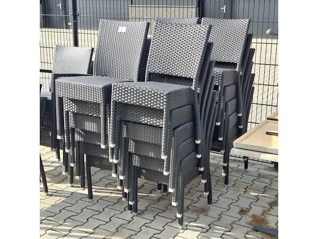 Ca. 35x terrasstoel, zwart - afbeelding 3 van  7