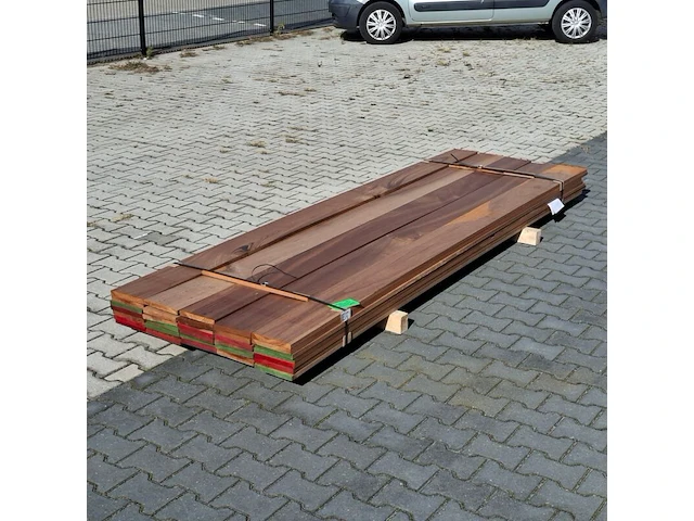 Ca. 35x vlonder/gevel plank, tropisch hardhout | 21x185 mm - afbeelding 1 van  5
