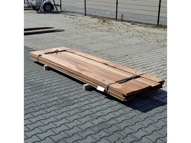 Ca. 35x vlonder/gevel plank, tropisch hardhout | 21x185 mm - afbeelding 2 van  5