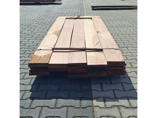 Ca. 35x vlonder/gevel plank, tropisch hardhout | 21x185 mm - afbeelding 3 van  5