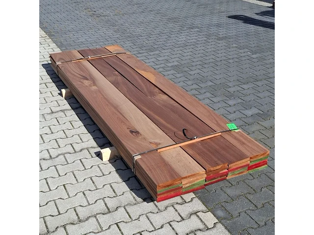 Ca. 35x vlonder/gevel plank, tropisch hardhout | 21x185 mm - afbeelding 5 van  5