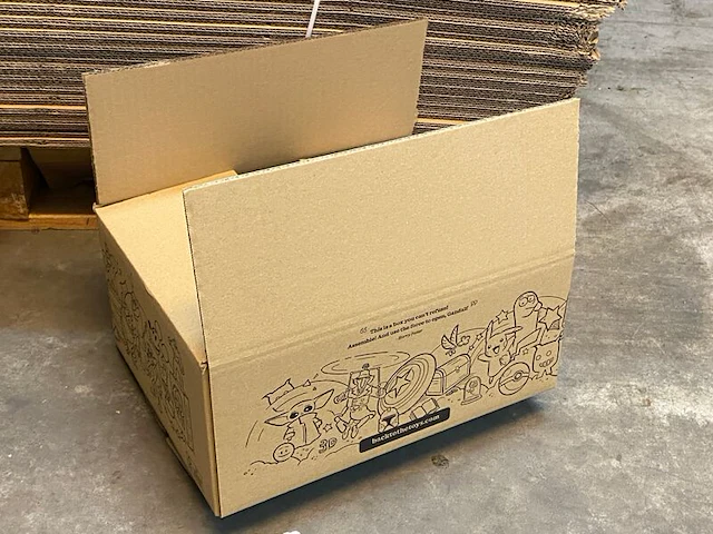 Ca. 360x verzenddozen, dubbelgolf, bruin, 35x27x14cm - afbeelding 2 van  4