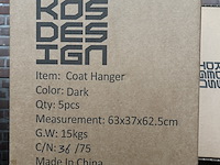 Ca. 36x design kledingrek, kapstok ca. 60x35x11, kos design - afbeelding 4 van  4