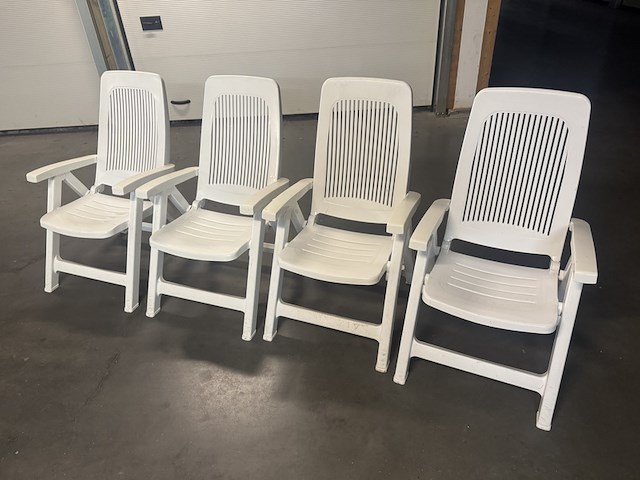 Ca. 36x verstelbare tuinstoelen, elegant scab, wit - afbeelding 1 van  2