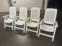 Ca. 36x verstelbare tuinstoelen, elegant scab, wit - afbeelding 1 van  2