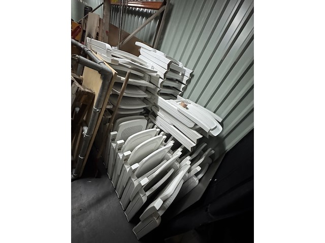 Ca. 36x verstelbare tuinstoelen, elegant scab, wit - afbeelding 2 van  2