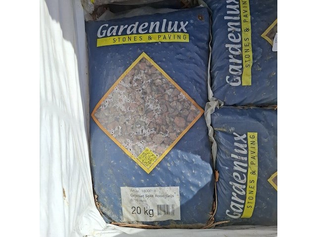 Ca. 36x zak graniet split a 20 kg, gardenlux, rood/grijs - afbeelding 1 van  5