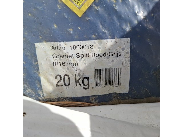 Ca. 36x zak graniet split a 20 kg, gardenlux, rood/grijs - afbeelding 3 van  5