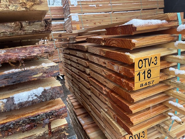 Ca. 37x douglas blokhut profiel, 28x175mm, lengte 500cm - afbeelding 3 van  3