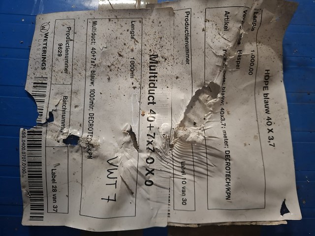 Ca. 37x haspel a 1.000 meter met prefab multiductsysteem voor ondergrondse telecom en glasvezelinfrastructuur, hdpe multiduct 40 / 7x7 - afbeelding 9 van  22