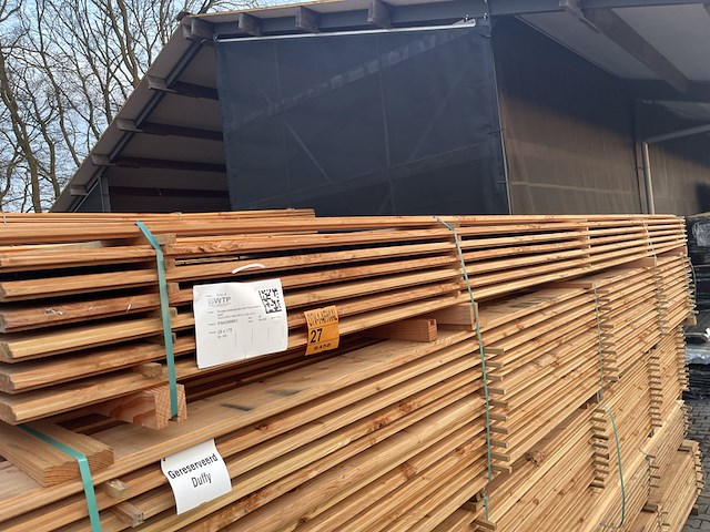 Ca. 38x douglas blokhut profiel, 28x175mm, lengte 500cm - afbeelding 2 van  3