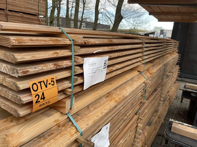 Ca. 38x douglas blokhut profiel, 28x175mm, lengte 500cm - afbeelding 2 van  3
