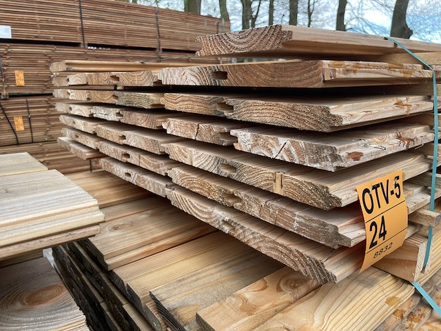 Ca. 38x douglas blokhut profiel, 28x175mm, lengte 500cm - afbeelding 3 van  3