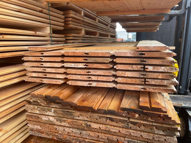 Ca. 38x douglas blokhutprofiel, 28x175mm, lengte 500cm - afbeelding 3 van  3