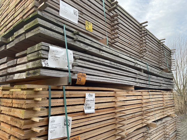 Ca. 38x douglas planken fijnbezaagd, 22x200mm, lengte 400cm - afbeelding 4 van  4