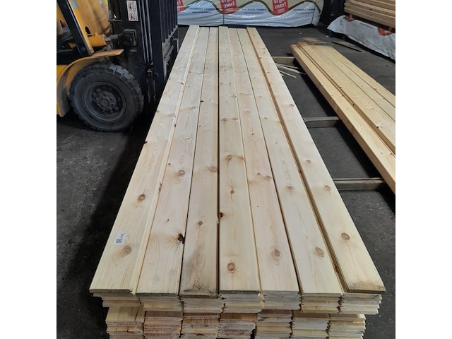 Ca. 38x grenen vloerdeel met mes en groef, 2,1 x 14,7 x 510 cm - afbeelding 2 van  7