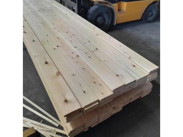 Ca. 38x grenen vloerdeel met mes en groef, 2,1 x 14,7 x 510 cm - afbeelding 5 van  7