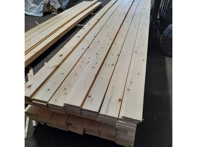 Ca. 38x grenen vloerdeel met mes en groef, 2,1 x 14,7 x 510 cm - afbeelding 6 van  7