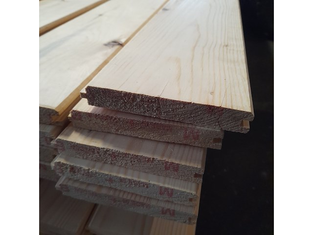 Ca. 38x grenen vloerdeel met mes en groef, 2,1 x 14,7 x 510 cm - afbeelding 7 van  7