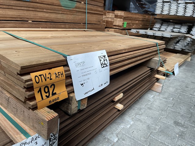 Ca. 39x thermo vuren zweeds rabat, 14x190mm, lengte 120cm - afbeelding 2 van  3