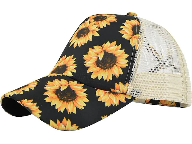 Ca. 39x zomerbloem motief baseball cap met mesh, diverse kleuren, 54 - 60 cm - afbeelding 2 van  2