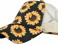 Ca. 39x zomerbloem motief baseball cap met mesh, diverse kleuren, 54 - 60 cm - afbeelding 2 van  2