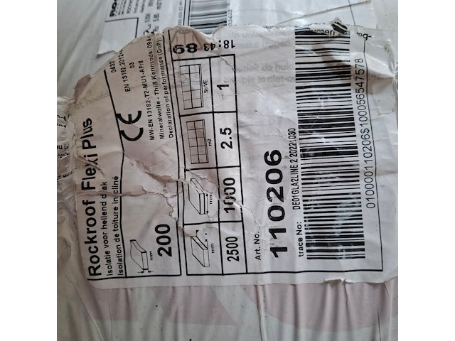 Ca. 40 rol a 2,5m2 glaswol, rockwool, rockroof flexi plus - afbeelding 4 van  6