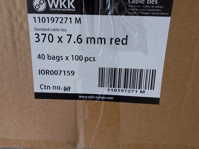 Ca. 4000x kabelbinder | 370x7.6 mm, rood - afbeelding 2 van  2