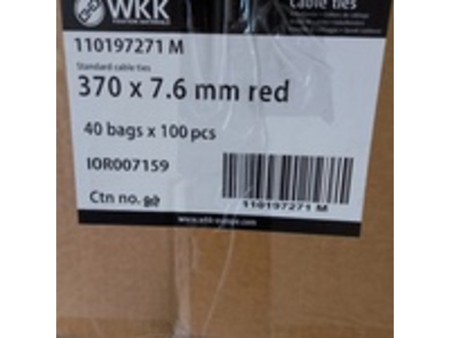 Ca. 4000x kabelbinder | 370x7.6 mm, wkk, rood - afbeelding 2 van  2