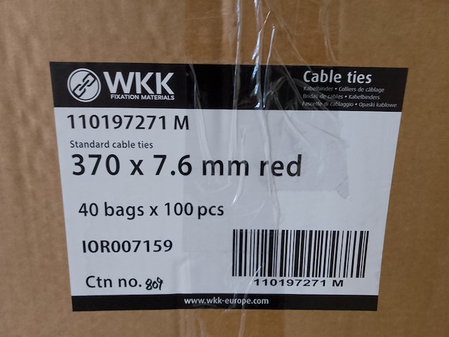 Ca. 4000x kabelbinder | 370x7.6 mm, wkk, rood - afbeelding 2 van  2