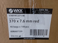 Ca. 4000x kabelbinder | 370x7.6 mm, wkk, rood - afbeelding 2 van  2