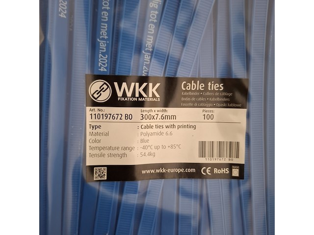 Ca. 4000x tiewrap, wkk, blauw - afbeelding 3 van  3