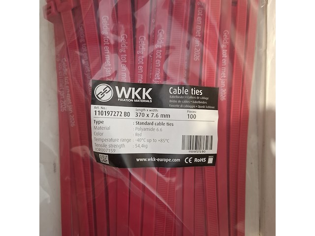 Ca. 4000x tiewrap, wkk, rood - afbeelding 3 van  3