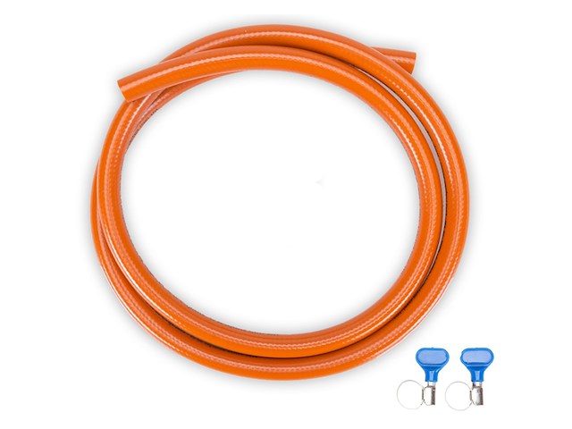 Ca. 40x 2 meter pvc gasslang met 2 slangklemmen, gimeg, 5707308, oranje - afbeelding 1 van  4